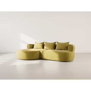 Angela - canapé d'angle gauche 4 places en velours texturé - Vert