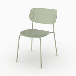 Lot de 2 chaises de jardin empilables Géa en plastique vert pastel - Géa