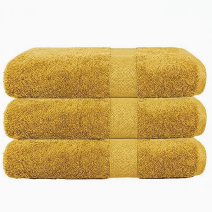 Lot de 3 draps de bain 500 gr/m2 100% coton
