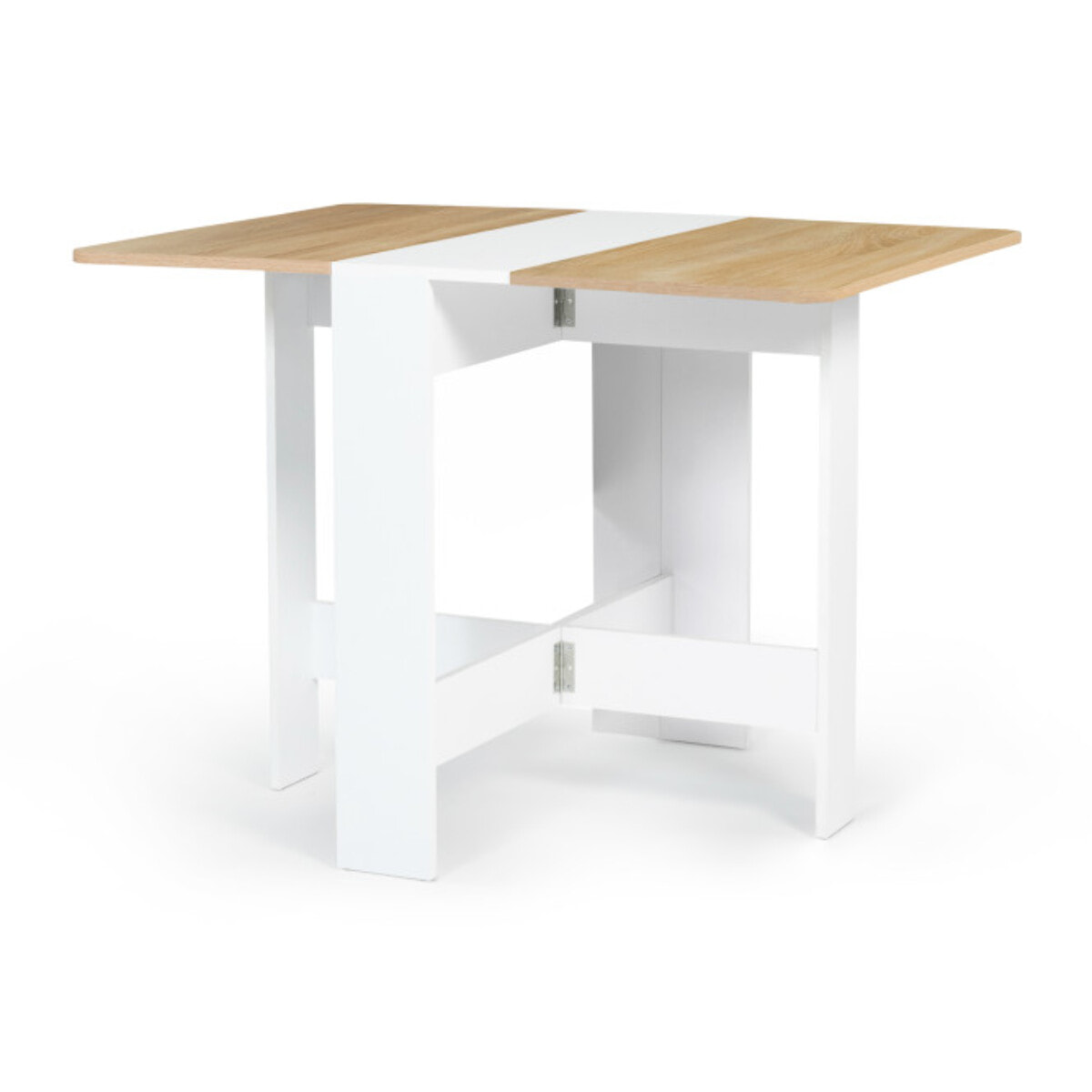 Table à manger dépliable Edi bois et blanc