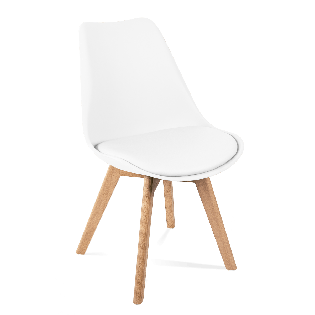 Pack 6 sillas comedor tulip blancas diseño nordico salon patas madera