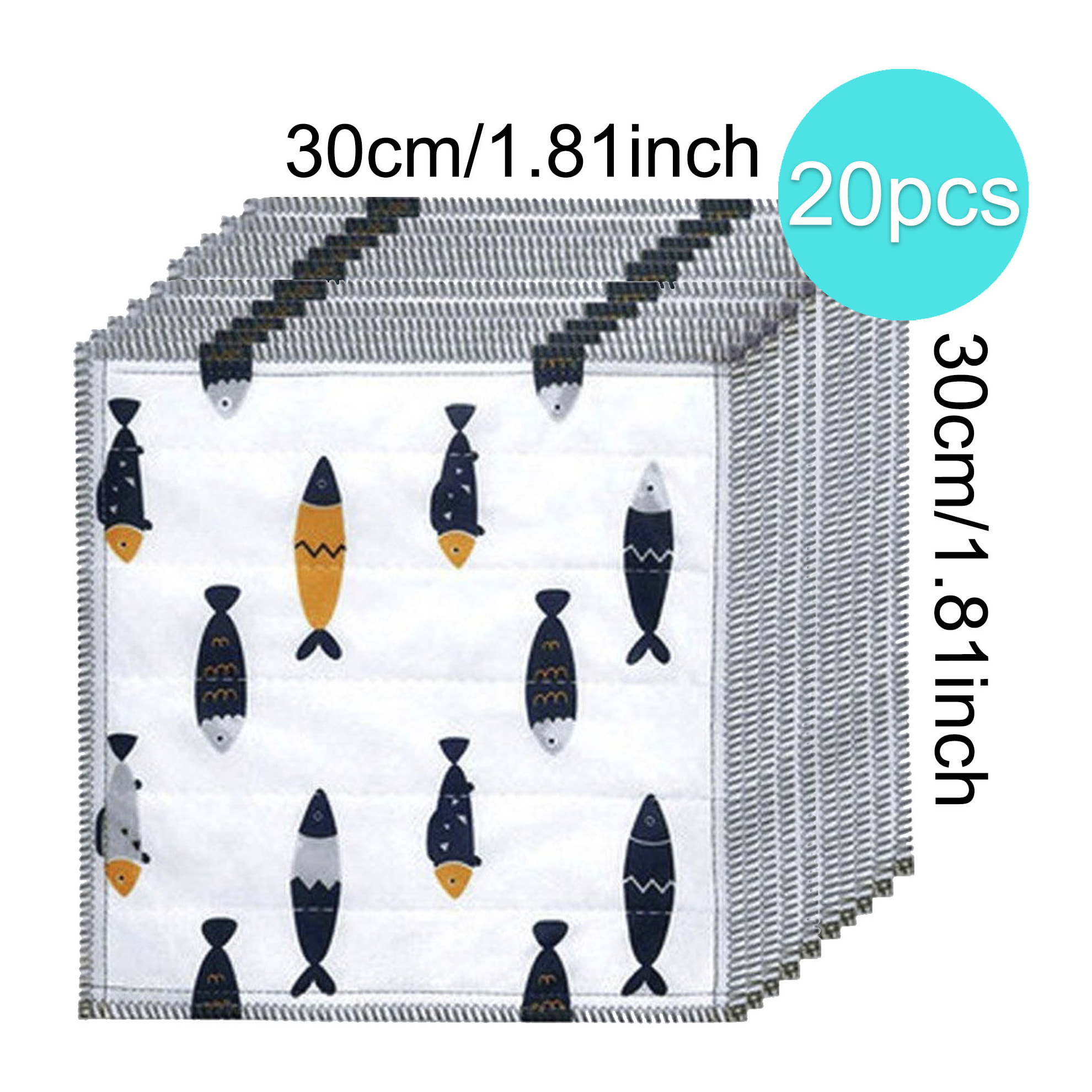 20 paños de cocina de algodón peces joybos