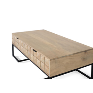 Mesas de Centro de Madera de Mango 120 Cm Estilo Minimalista Atemporal