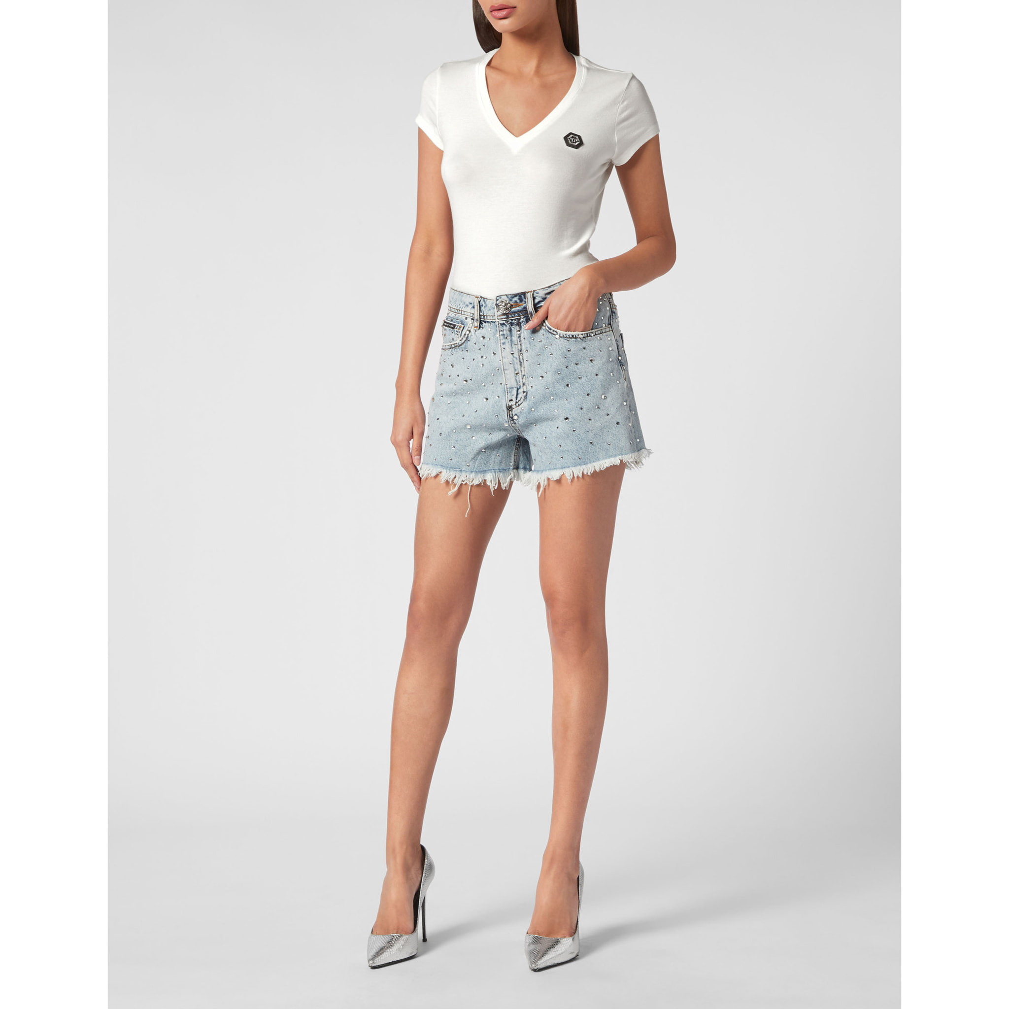 PHILIPP PLEIN Pantalones cortos vaqueros