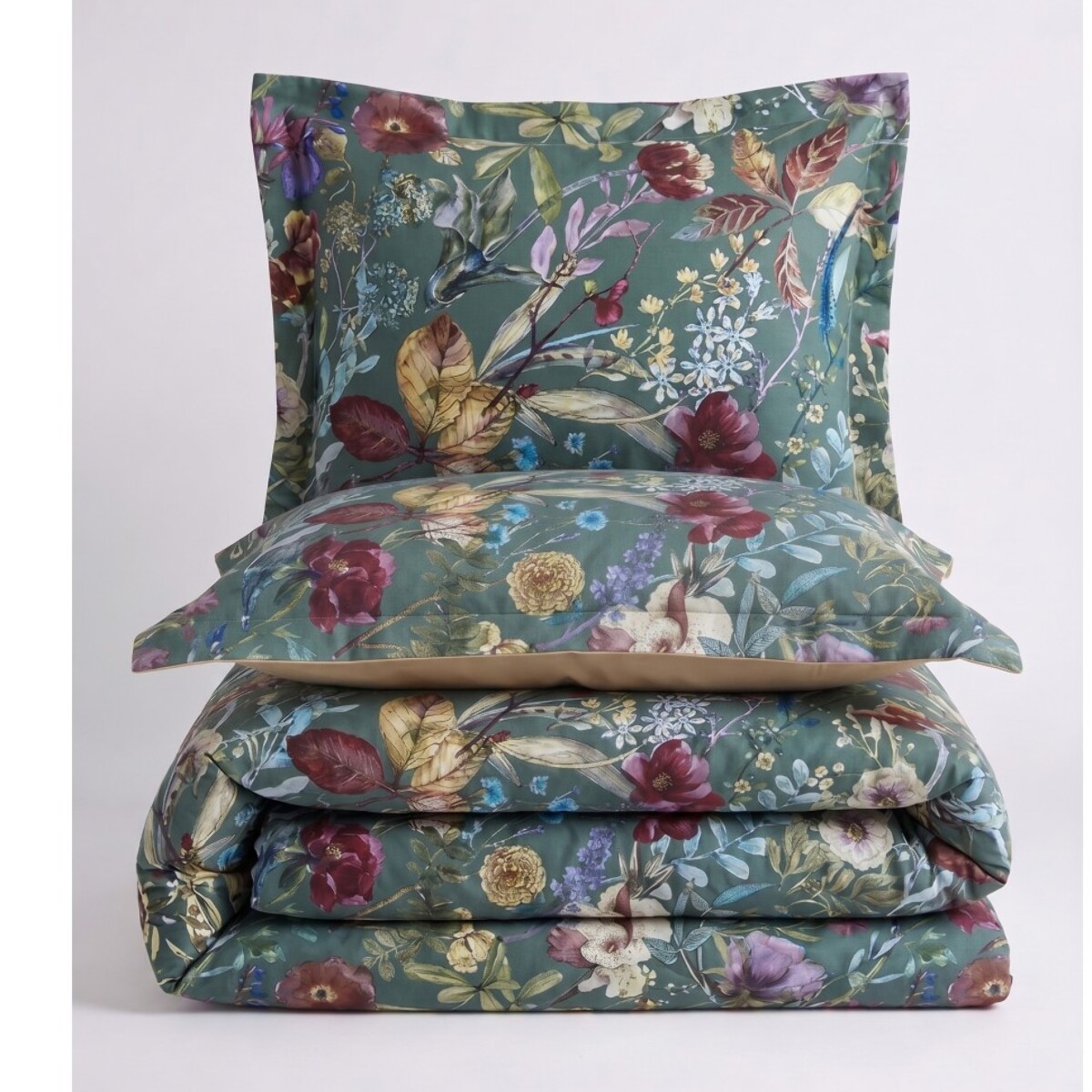 Parure housse de couette et taies oreiller 100% Satin de Coton imprimé