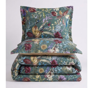 Parure housse de couette et taies oreiller 100% Satin de Coton imprimé