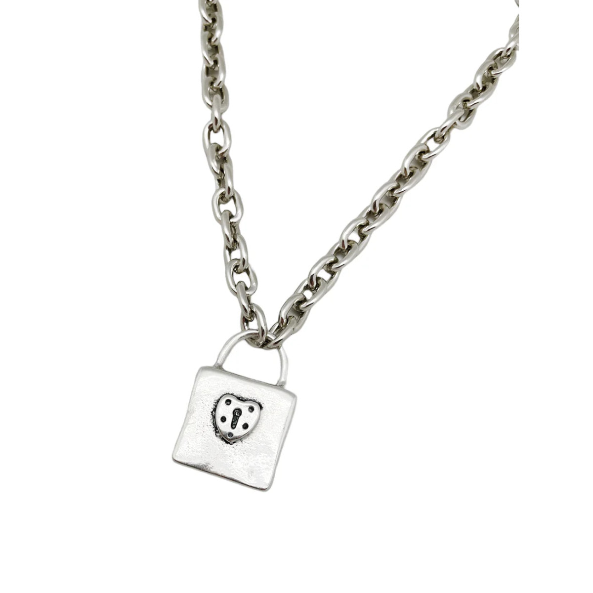 Collar candado GD en cadena ligera plata