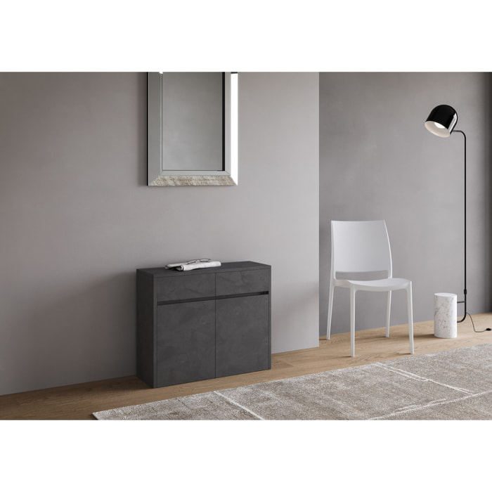 Panche inferiore e superiore allungabili 26x72/300 cm Evolve Antracite Spatolato allunghe interne