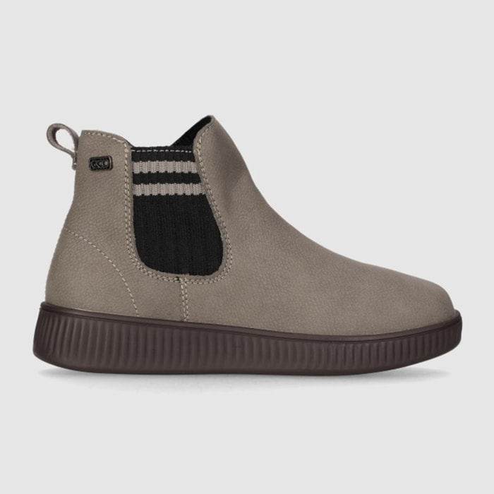 Botines de Piel - Taupe - Tacón: Bajo