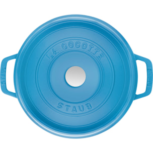 Cocotte en fonte STAUB 24 cm, Rond(e), Bleu Glacier,