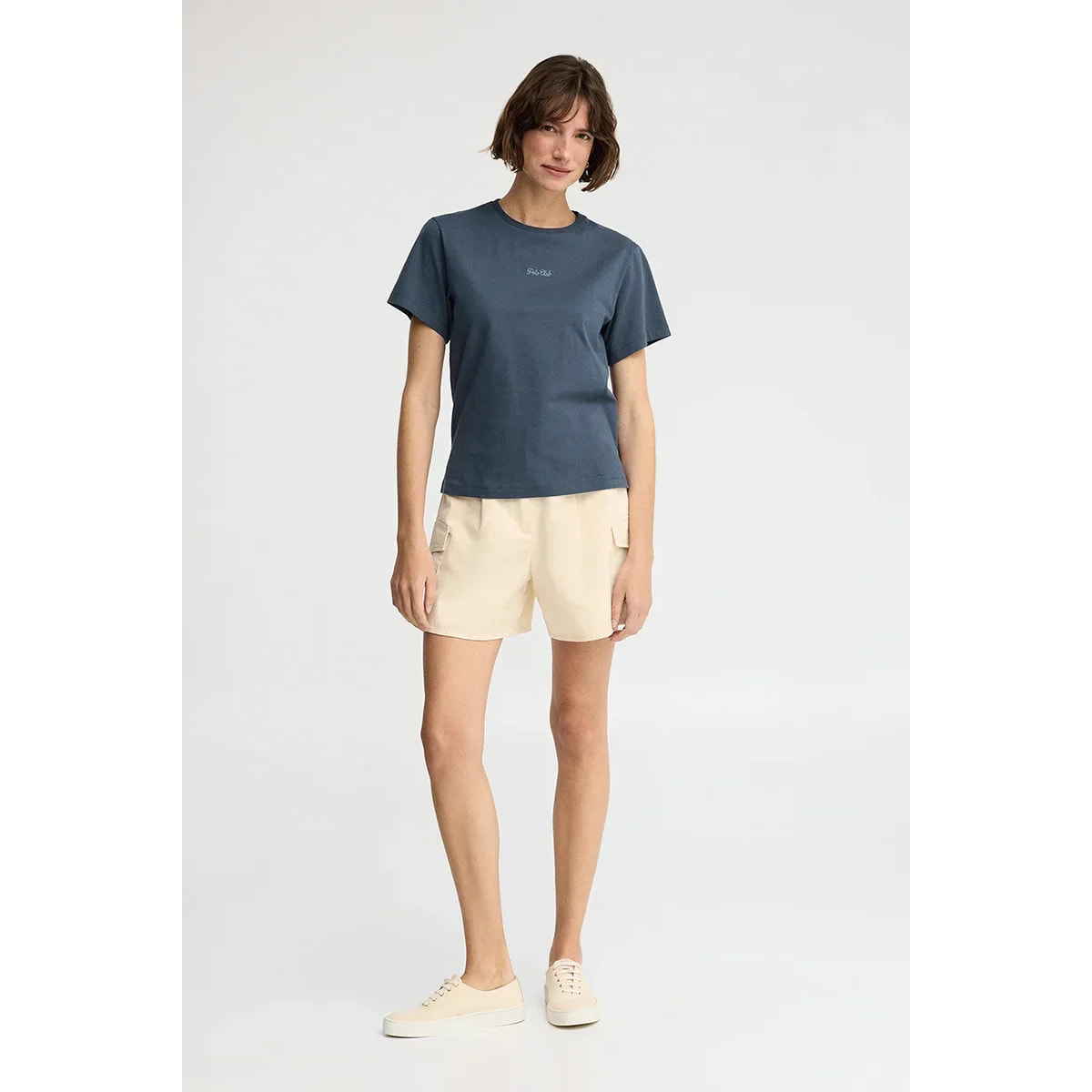Camiseta azul denim de manga corta y corte regular con bordado Polo Club