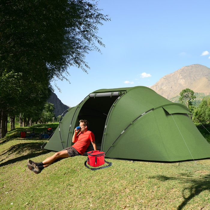Tienda de Campaña Familiar para 4-6 Personas Tienda Camping Plegable Ligera con Bolsa de Transporte Impermeable para Playa Parque Senderismo 430x240x170 cm Verde