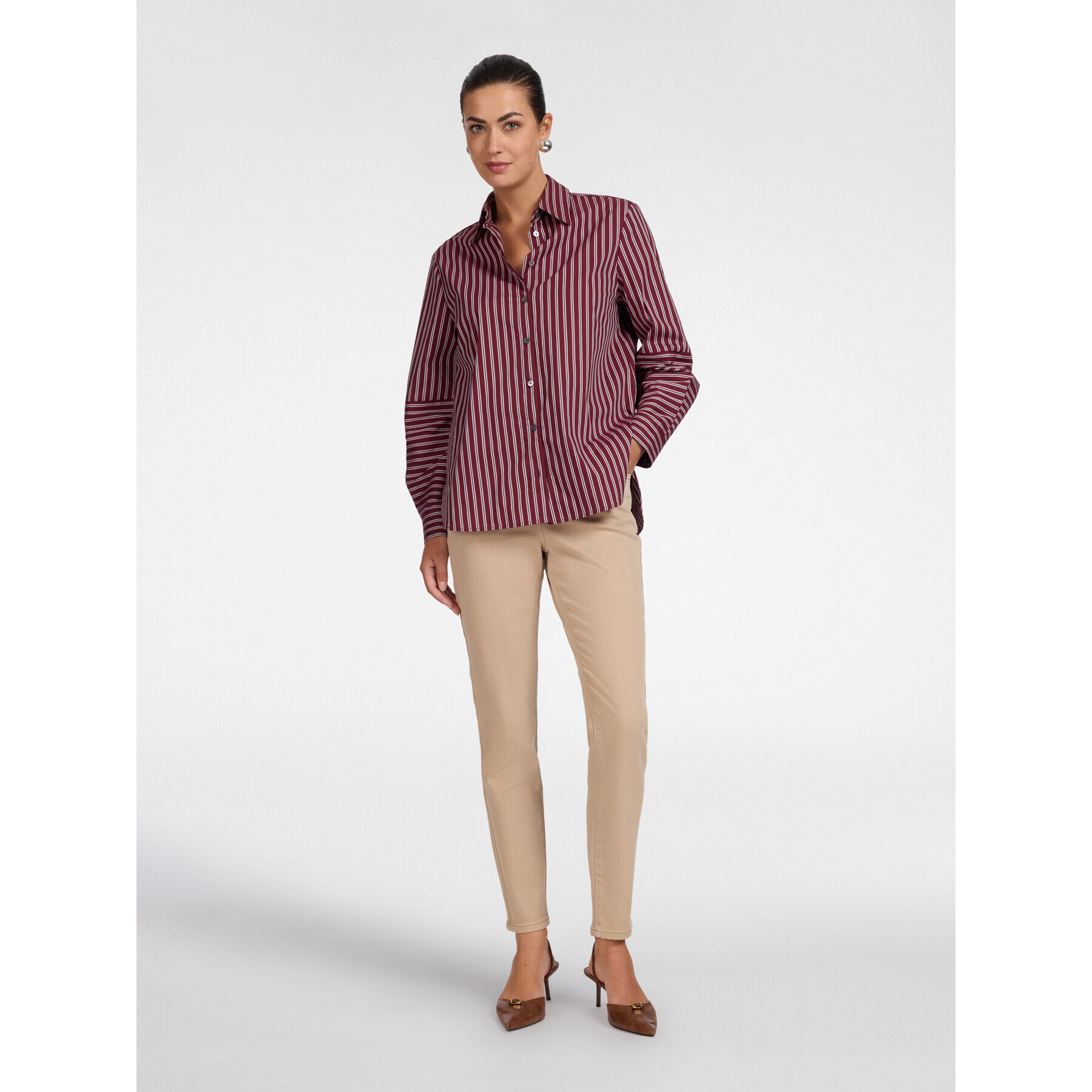 Elena Mirò - Pantaloni slim in drill misto cotone - Beige