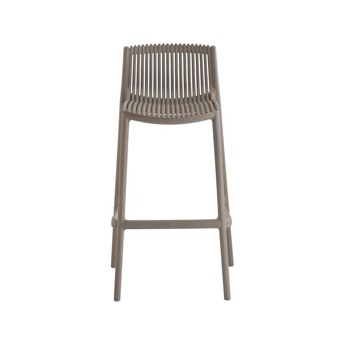 Lot de 2 chaises hautes empilables en plastique "Néora" - Taupe