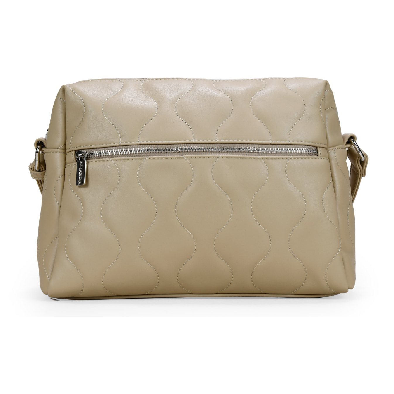 Bolso bandolera beige con cremallera