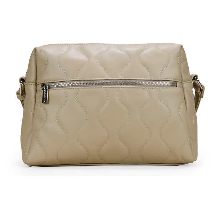 Bolso bandolera beige con cremallera
