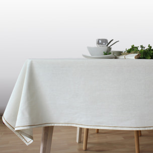 Nappe unie avec feston en jute - Ecru