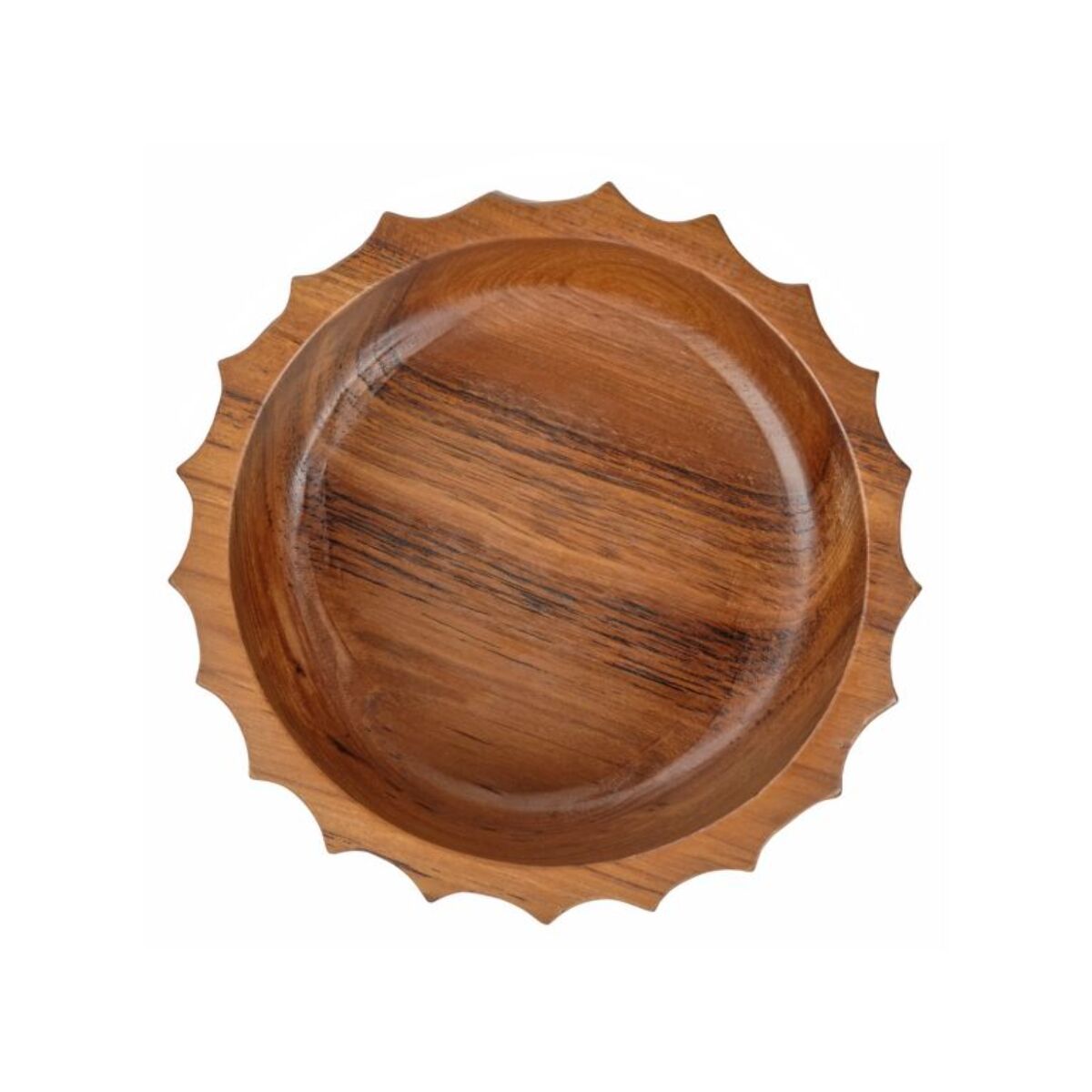 Bol / Vide poche rond D. 21 cm en bois de teck - GARIN
