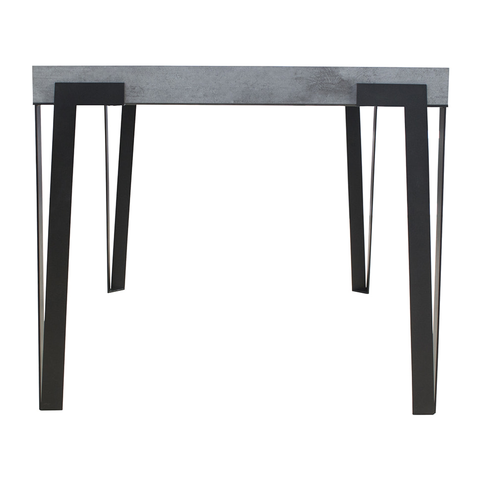 Table extensible 90x160/264 cm Rio Gris Béton cadre Anthracite