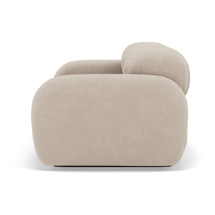 Penelope - canapé droit modulable 2 places en velours texturé - Beige