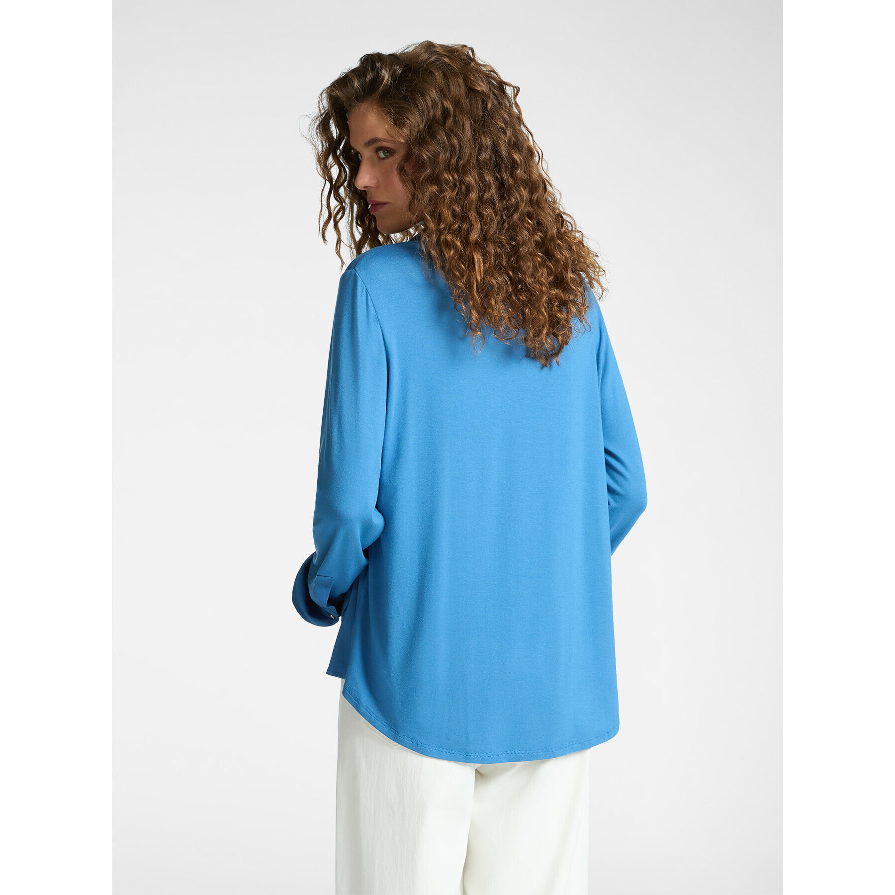 Elena Mirò - Camiseta polo de dos tejidos - Light - blue