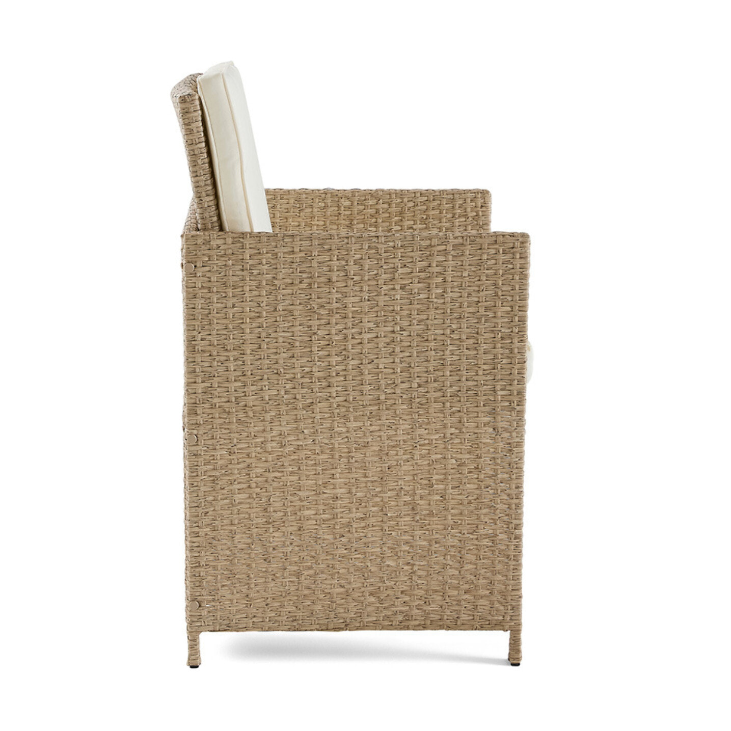 Cuba – salon de jardin encastrable en résine tressé beige - 10 places - coussins beige + housse de protection - Beige