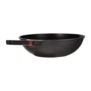 Wok ø28x8 cm en aluminio fundido en color negro apta para inducción y antiadherente expert san ignacio