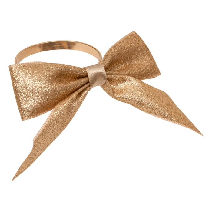 Lot de 2 ronds de serviette nœud doré