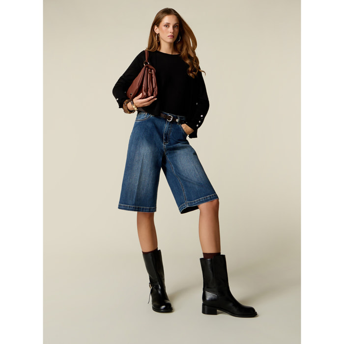 Oltre - Bermuda in denim - Blu