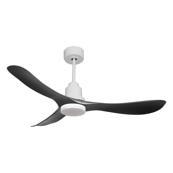 Ventilador de techo Modo Invierno/Verano Termostato Dimable Wifi Motor DC Techos Inclinados Mando a Distancia Luz tres tonos Hypersilence Memoria Vendible Shopify (AUTOMATICO) TiomanD132C04LED64452 PURLINE