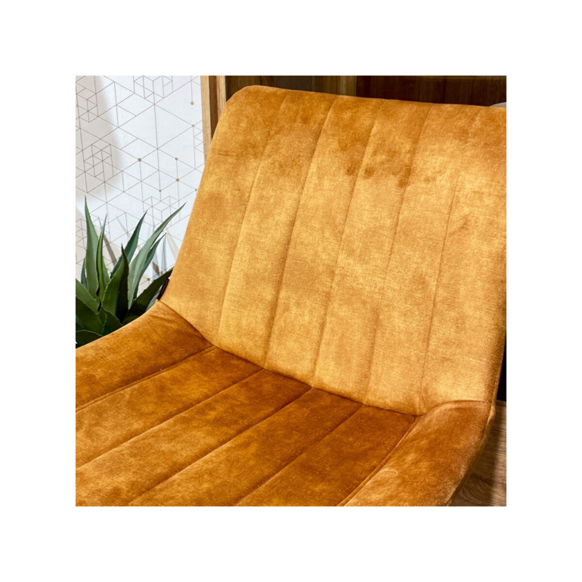 Tabouret de bar rembourré et capitonné en velours - EMMA 2