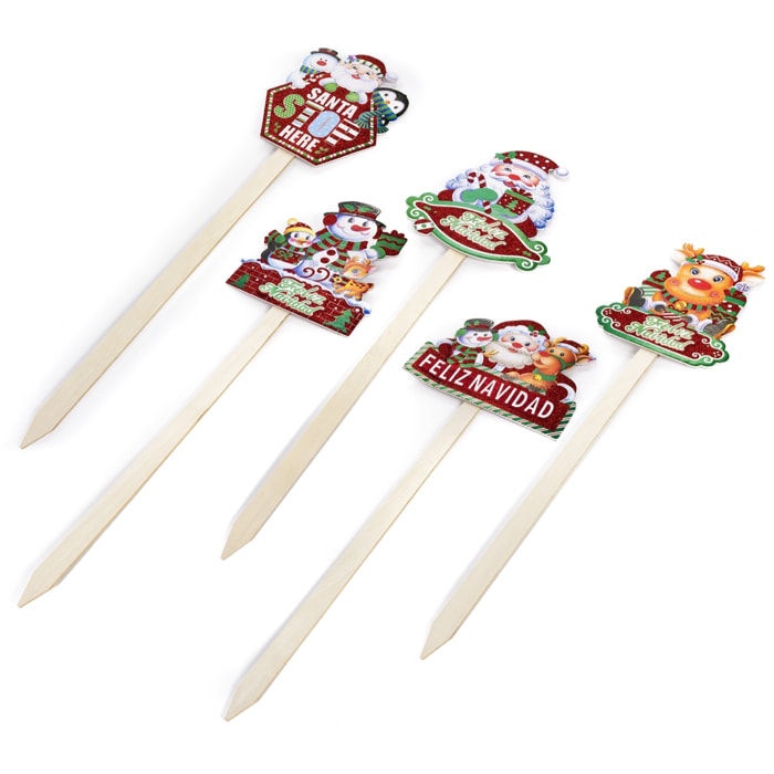 DAM  Decorazione natalizia in Foamboard con paletto, 68 cm. 5 disegni casuali. 15x3x68cm. Colore: multicolore