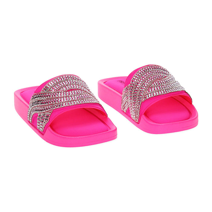 Sandalias de playa fucsia en lycra