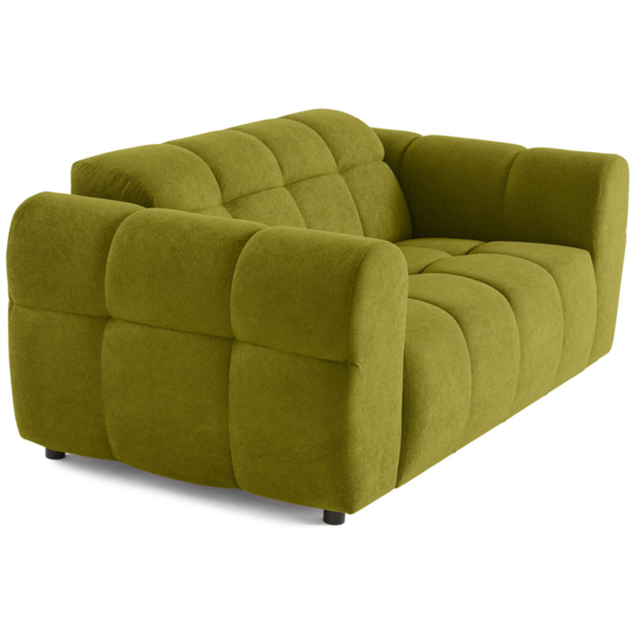 Ray - canapé droit 2 places en tissu texturé - Vert