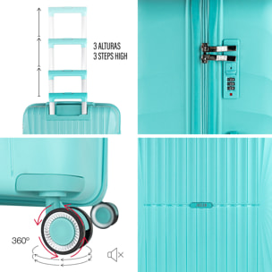 Juego De Maletas Rígidas Pp Jaslen Crawley Menta