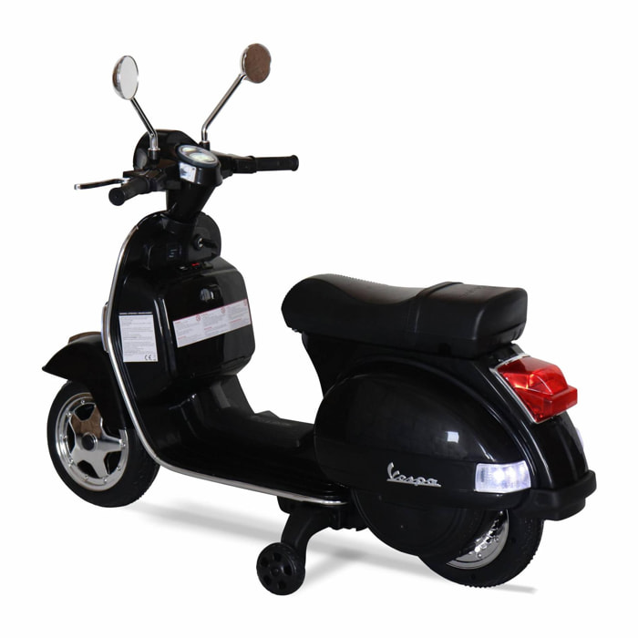 Aprilia noire Dorsoduro 900. moto électrique pour enfants 12V 4.5Ah. 1  place avec autoradio