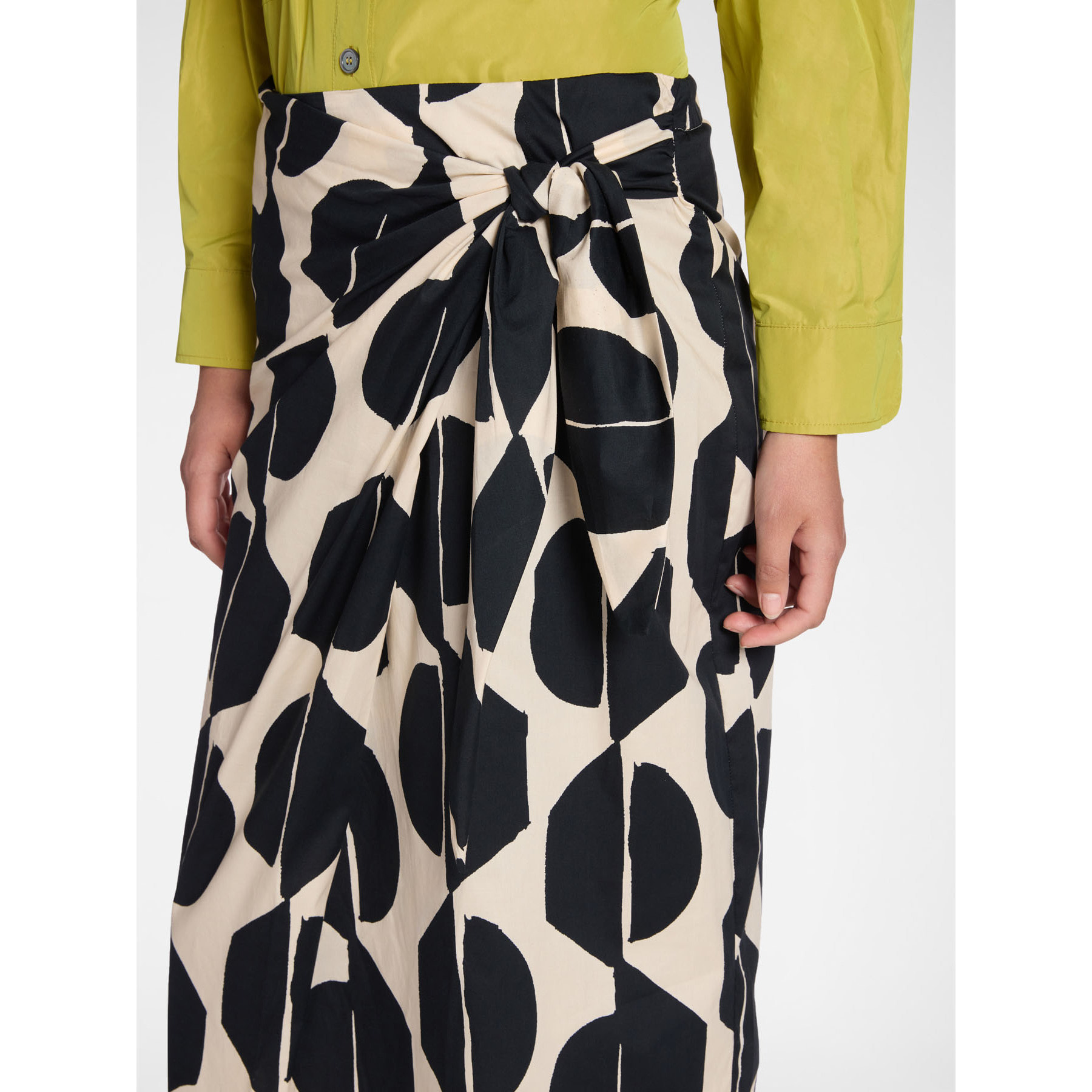 Elena Mirò - Falda pareo estampada - Negro