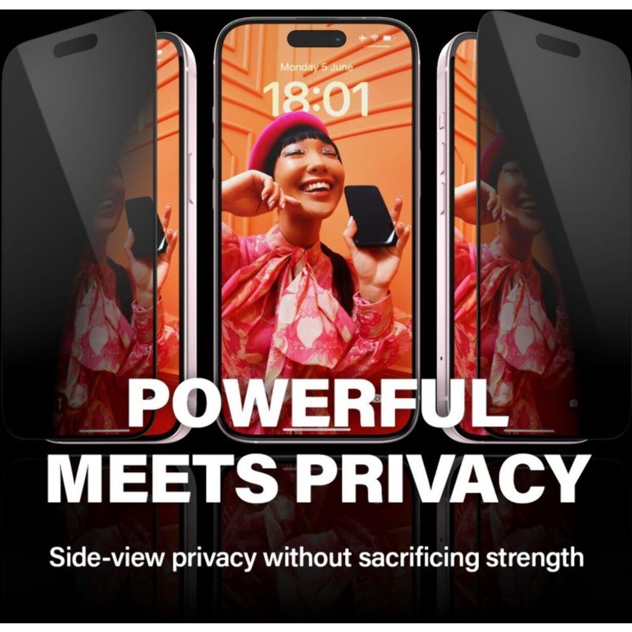 Protège écran PANZERGLASS iPhone 15 Privacy + applicateur