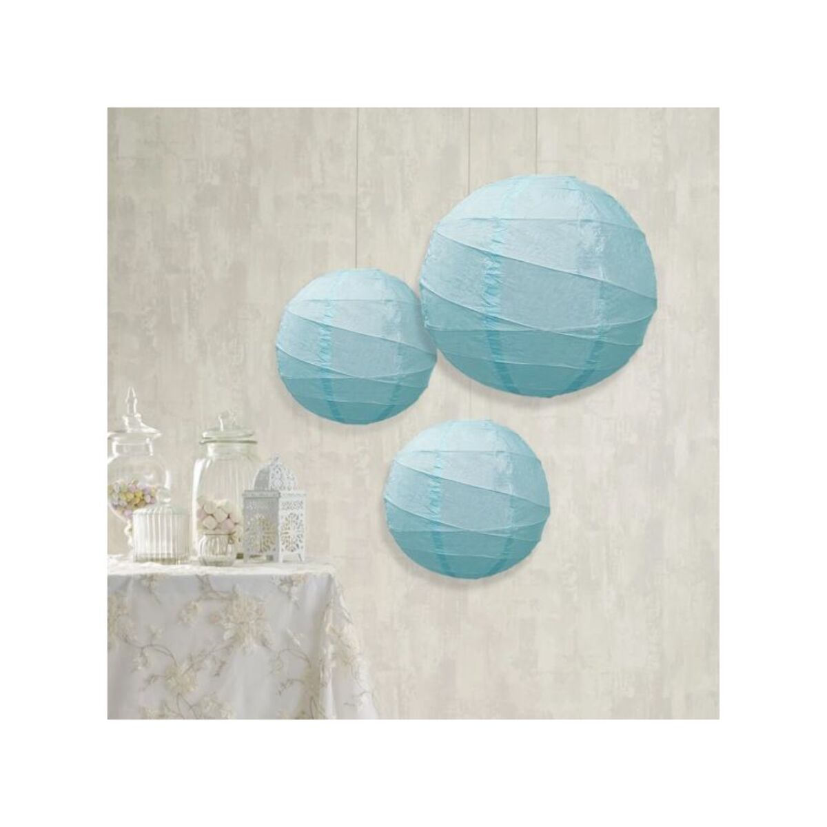 Lot de 4 lampions rond en papier D40 cm - LAMPY