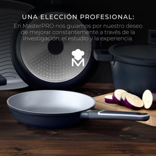 Juego de 2 sartenes ø20ø26cm indigo en aluminio fundido antiadherentes masterpro
