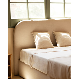 Lit coffre en ton beige pour les sommiers en différentes tailles