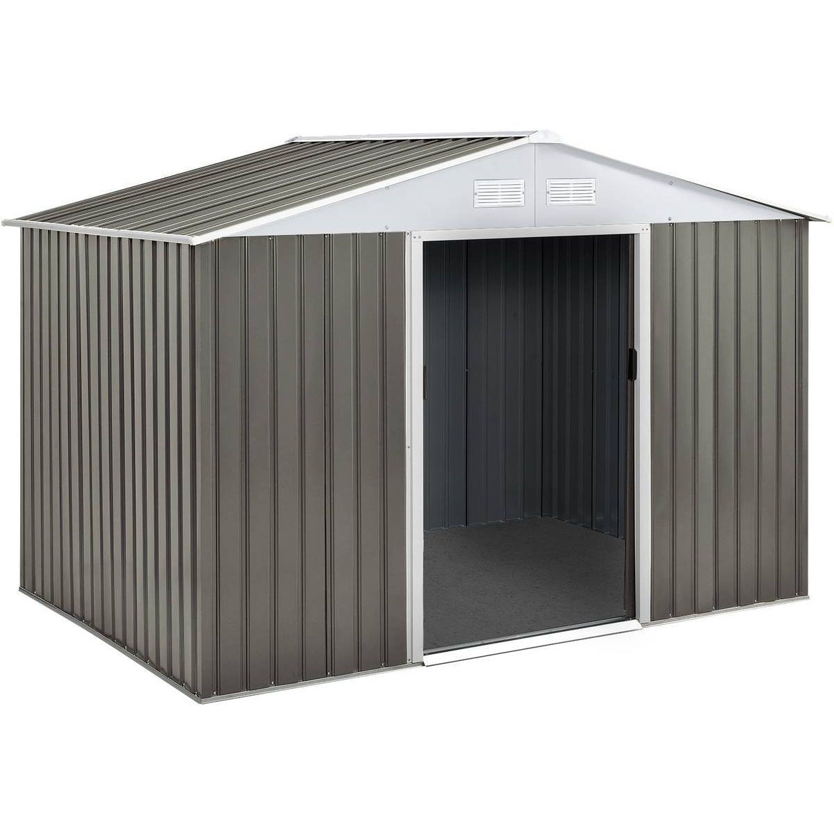 Abri de jardin métal "Dallas" - 5,29 m2 (4,83 m2 au sol) - Taupe