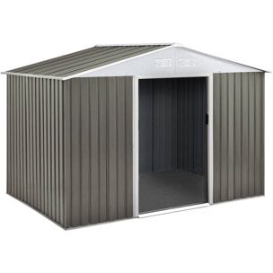 Abri de jardin métal "Dallas" - 5,29 m2 (4,83 m2 au sol) - Taupe