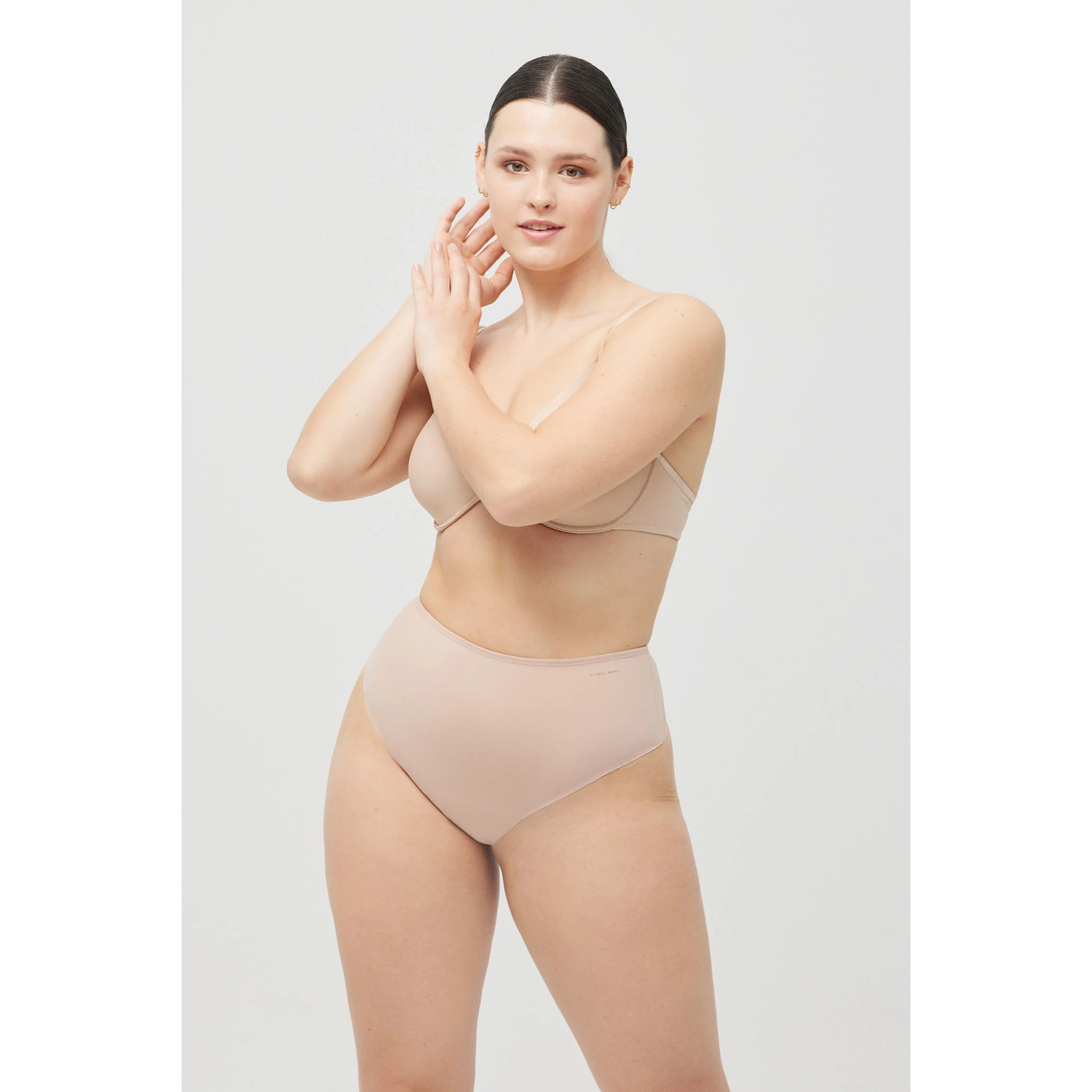 Perizoma contenitivo in cotone a compressione media beige