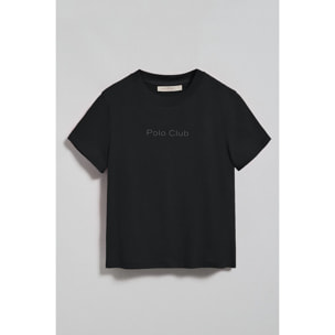 Maglietta Tori nera con logo Minimal Combo Polo Club