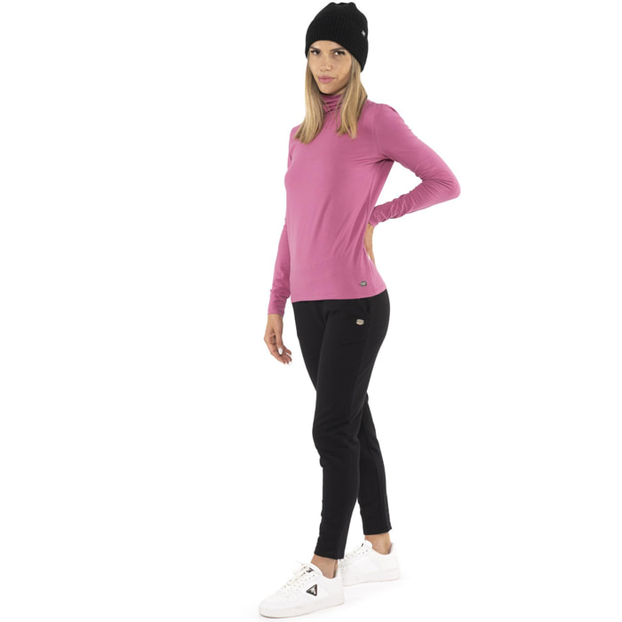 Camiseta de manga larga con cuello alto para mujer "Never Without"