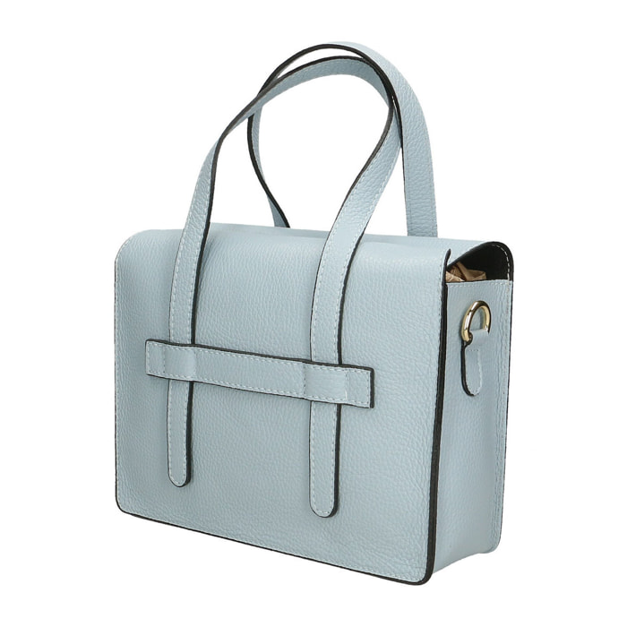 Borsa a mano da Donna Nara in Vera Pelle Made in Italy 20x25x8 cm