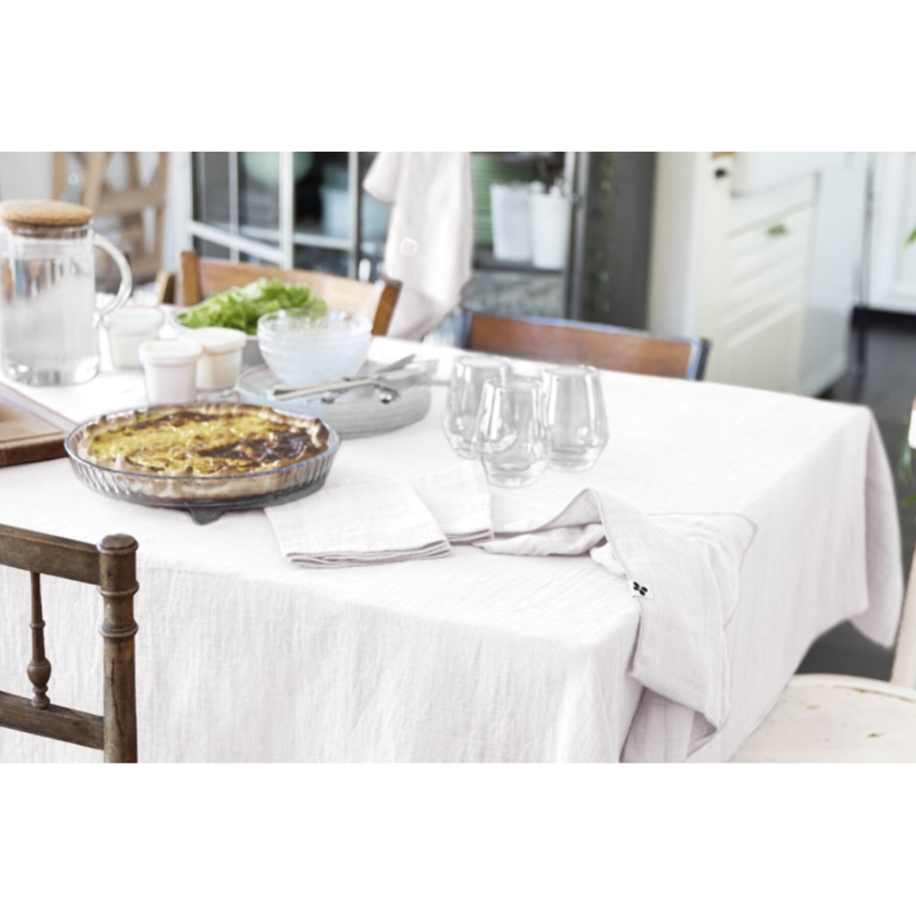 Lot de 3 serviettes 40x40 cm en gaze de coton - GAIA