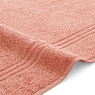 Set 2 toallas ducha + 2 toallas lavabo taupe-coral premium
