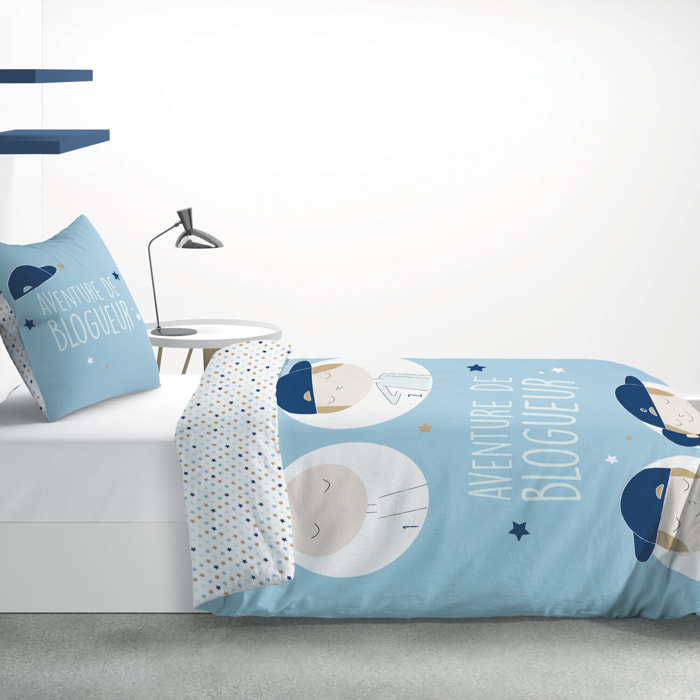 Parure de lit enfant 100% coton - blogueur